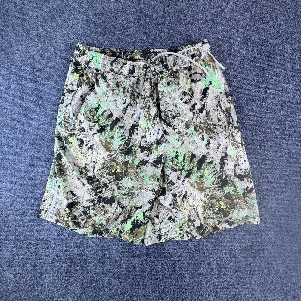 Lululemon Pace Breaker Training Shorts Mens 28x9 Impulse Green Multi Stretch